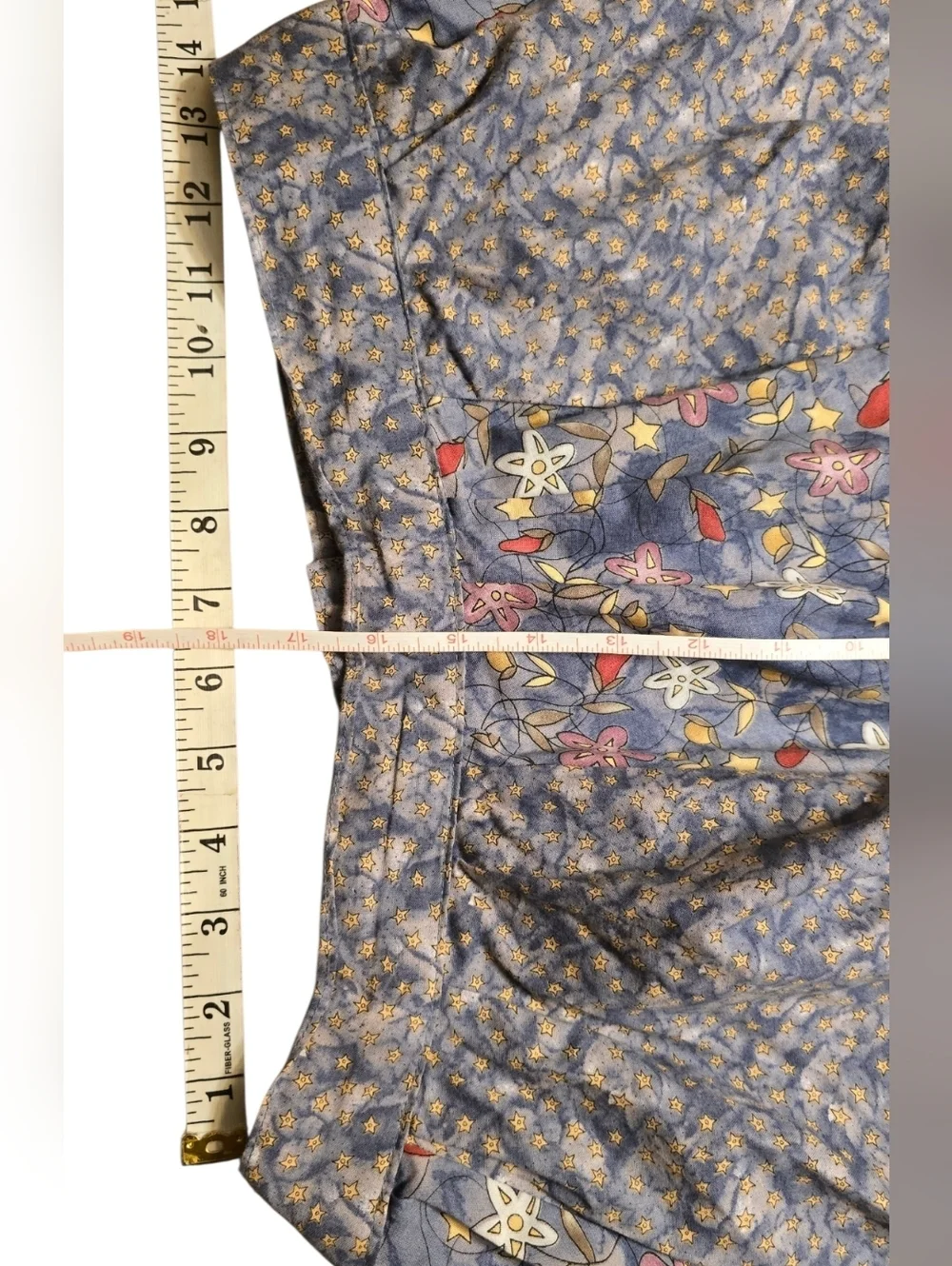 Vintage Floral Star Ruffle Mini Skirt with Matching Waist Bow